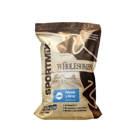 Sportmix Wholesomes Pescado Blanco y Arroz Integral - Para Perros-MascotaRocky- Alimento para Perro